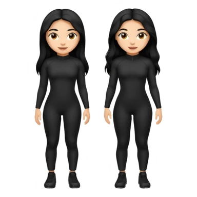 Make a lightskin Hispanic thick girl with long black hair. Wearing an all black tight jumpsuit  sticker