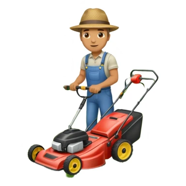 Homme tondant la pelouse sticker