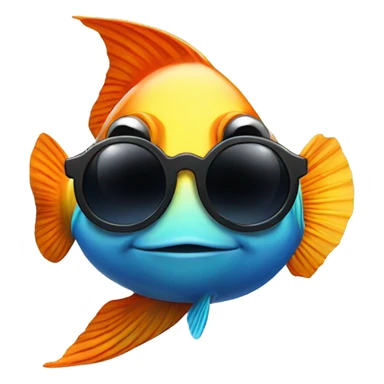 Tropical fish wearing sunglasses sticker