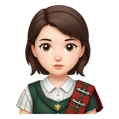 Brunette girl wearing kilt sticker