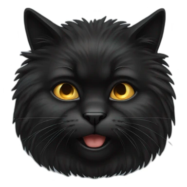 black angry fluffy cat  sticker