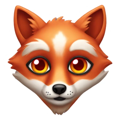 "deep lush red fox face" with hearts in eyes sticker