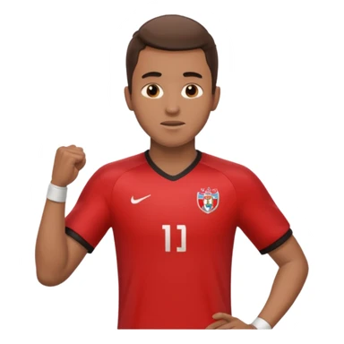 man soccer player with red jersey sticker