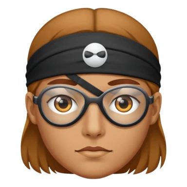 person with eye patch sticker