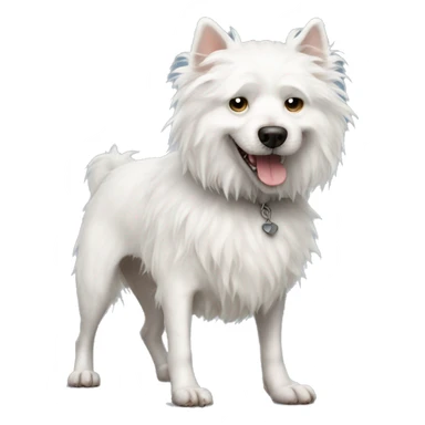 Crusty full body fluffy white dog ugly rat dog  sticker