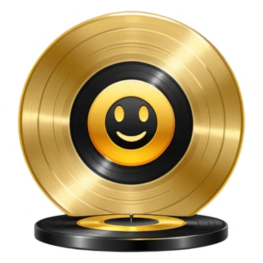 FAÇA UM DISCO DE VINIL QUE O CENTRO SEJA DE DOURADO sticker