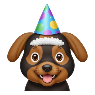 black and brown dog at a birthday party sticker