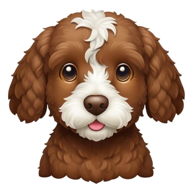 Brown cockapoo white snout  sticker