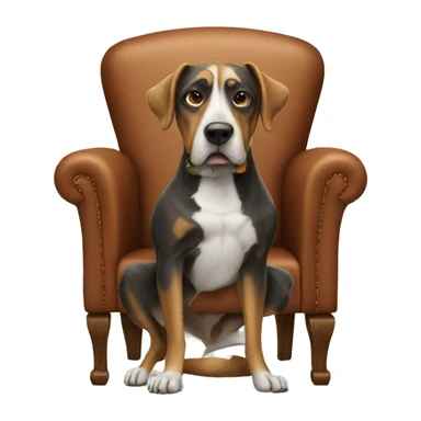 A dog smoking in chair sticker