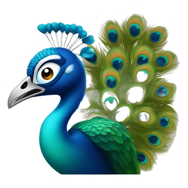 peacock biting a keybourd sticker