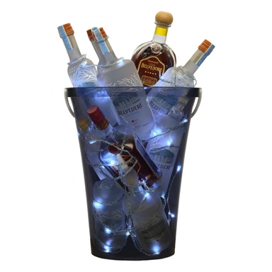 People regularly took pictures of the bottles piled high in buckets on the tables. Liquor bottles are likewise decorated with blinking flashlights. Bottles of Belvedere vodka and Patron tequila are lit from within the glass bottle with a dark light sticker
