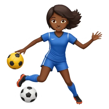 chica morena jugando futbol sticker
