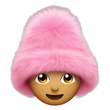 pink fur hat for winter sticker