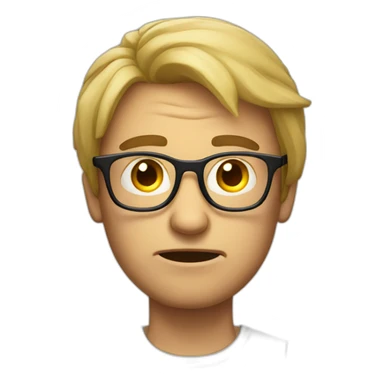 smart guy with glasses but angrier sticker