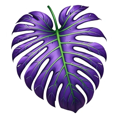 purple monstera leaf sticker