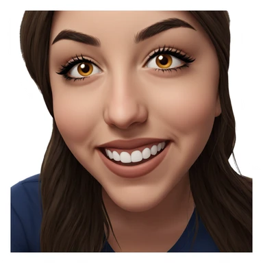 smiling girl portrait with long hair sticker