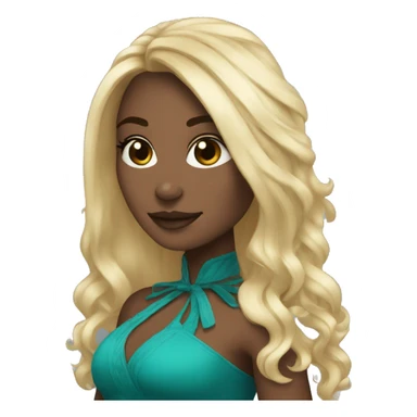 Una chica blanca de cabello negro y las puntas turquesa  sticker