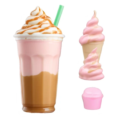 Soft pink Frappuccino caramel drizzle  with caramel creamer    sticker
