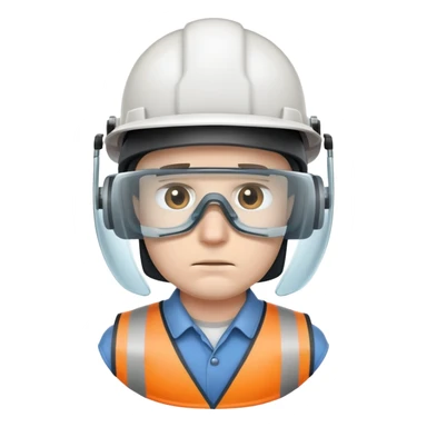 sad-engineer wearing face protector sticker