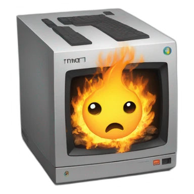 Burning computer sticker