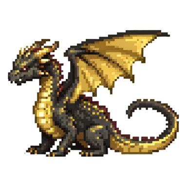 Dragon with gold and black color scheme sticker