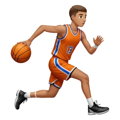 Basketball player running and dribbling the ball, sideways sticker