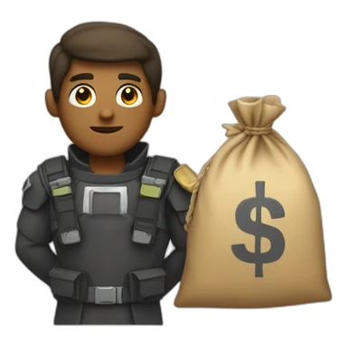 a hero hold A bag of money sticker