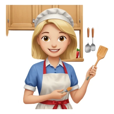 Young Women painting smilling tablier sticker