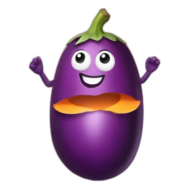 Eggplant and peach dancing sticker