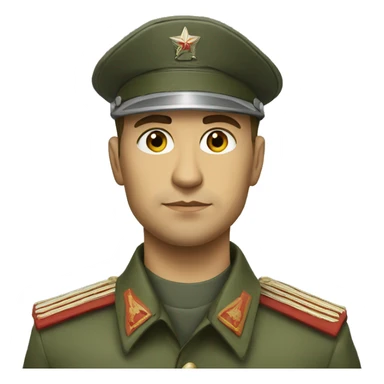realistic ussr soldier serious with military takes sticker