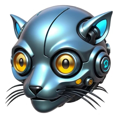 Cyberpunk complex glossy shiny alloy aesthetic-scenery-Fakémon-creature sticker