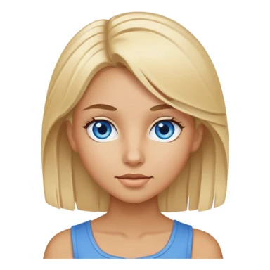 girl with blonde hair, tan skin and blue eyes sticker
