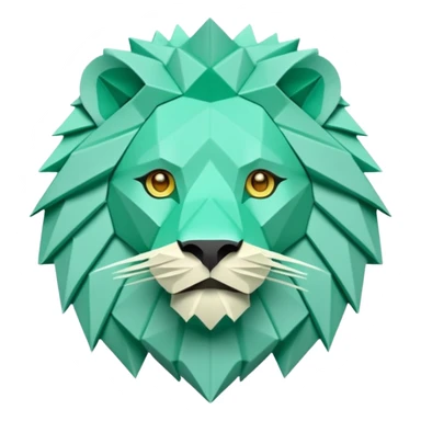 origami lion in color green mint rgb(168, 251, 211) sticker