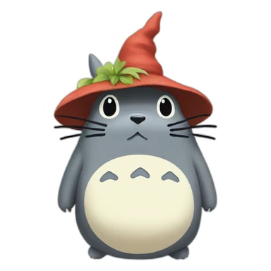 Totoro with funny hat sticker
