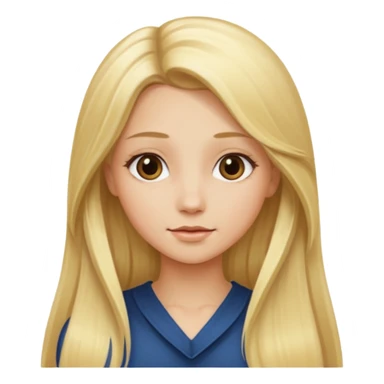 a girl with blonde long silky hair.  sticker