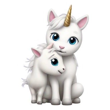 Unicorn holding a cat sticker