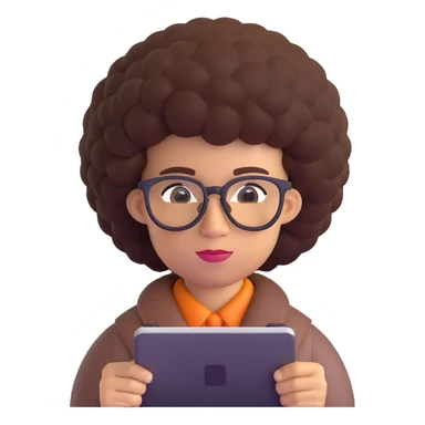 light skin nerd with afro sticker
