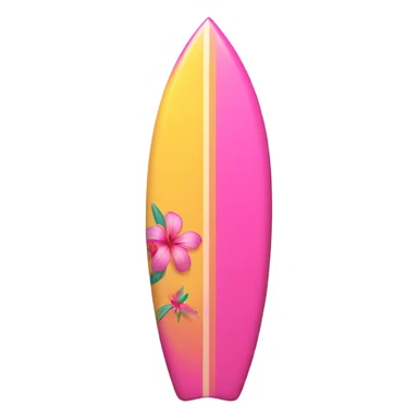 Pink surf board with a beach flower on it  sticker
