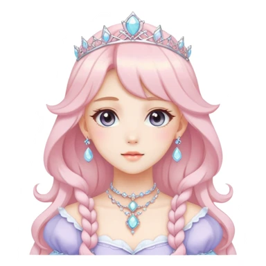 Gorgeous beautiful pretty anime princess lady, accessories, jewelries, pastelcore, cottagecore, fairycore, elegant sticker