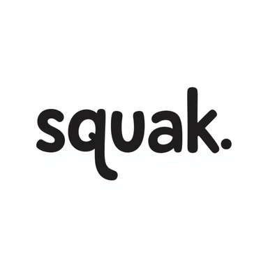 'squak' word in playful hand-drawn doodle style sticker