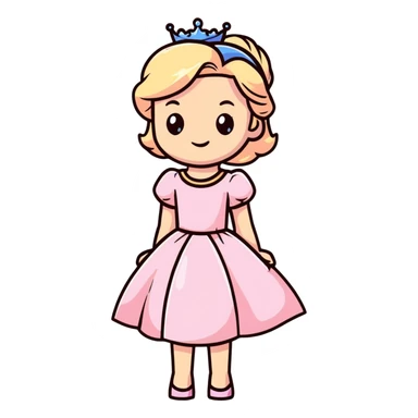blonde princess with light pink dress sticker