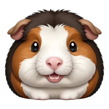 Huge fat round Black brown and white guinea pig with buck teeth  sticker