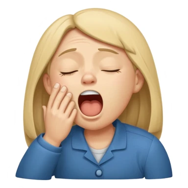 yawning sleepy character sticker