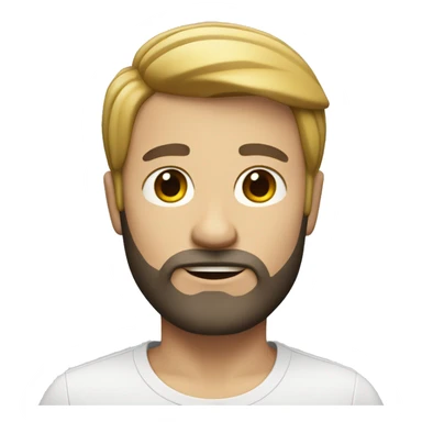 memoji white guy with black french crop and little beard sticker