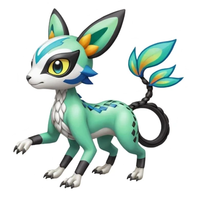 Meloetta-Garurumon-Trico-Pokémon-Fakémon-fusion-hybrid-creature sticker