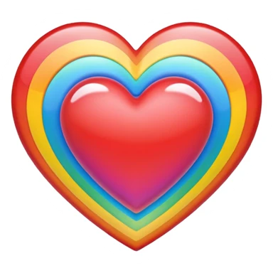 heart with a rainbow center sticker
