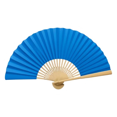 blue paper hand fan sticker