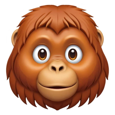 cinematic-cute-orangutan-portrait-emoji,-head-tilted-playfully-and-inquisitively,-with-a-gentle,-expressive-face-accented-by-soft,-flowing-fur-and-round,-sparkling-eyes-brimming-with-warmth,-simplified-yet-irresistibly-adorable-features sticker