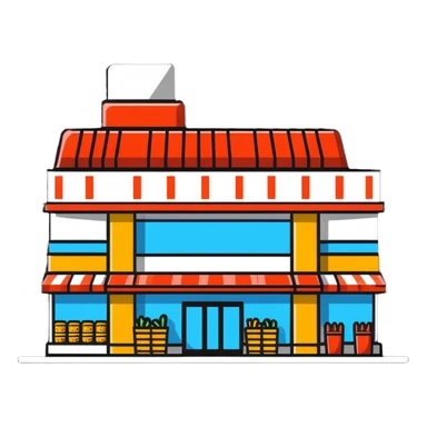 supermarket building from outside sticker