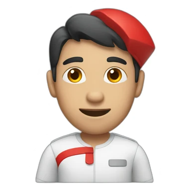 delivery man in black and red clothes sticker